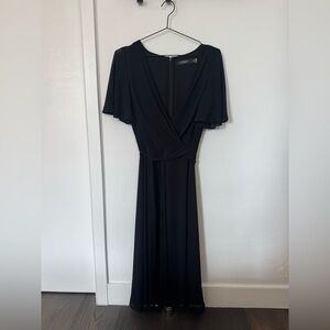 Ralph Lauren Black Belted Georgette Dress, size 6